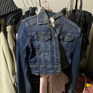 Denim Cropped Jacket - Blue
